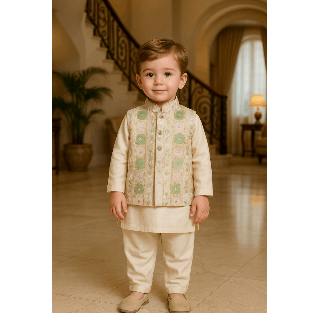 Boys Embroidered Indo Western Sherwani