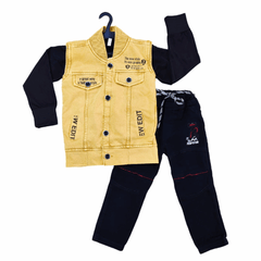 Boys 3-Piece Casual Set – Denim Jacket, T-Shirt & Pants