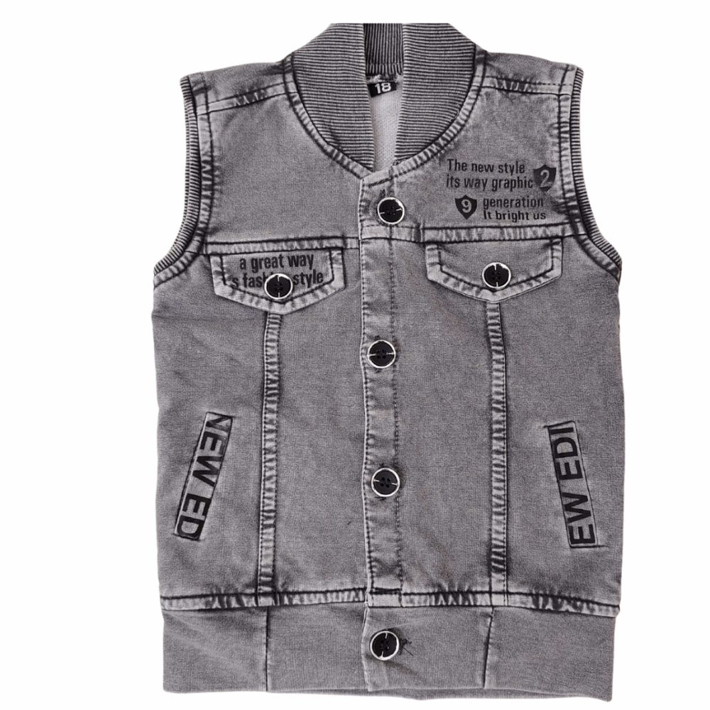 Boys 3-Piece Casual Set – Denim Jacket, T-Shirt & Pants