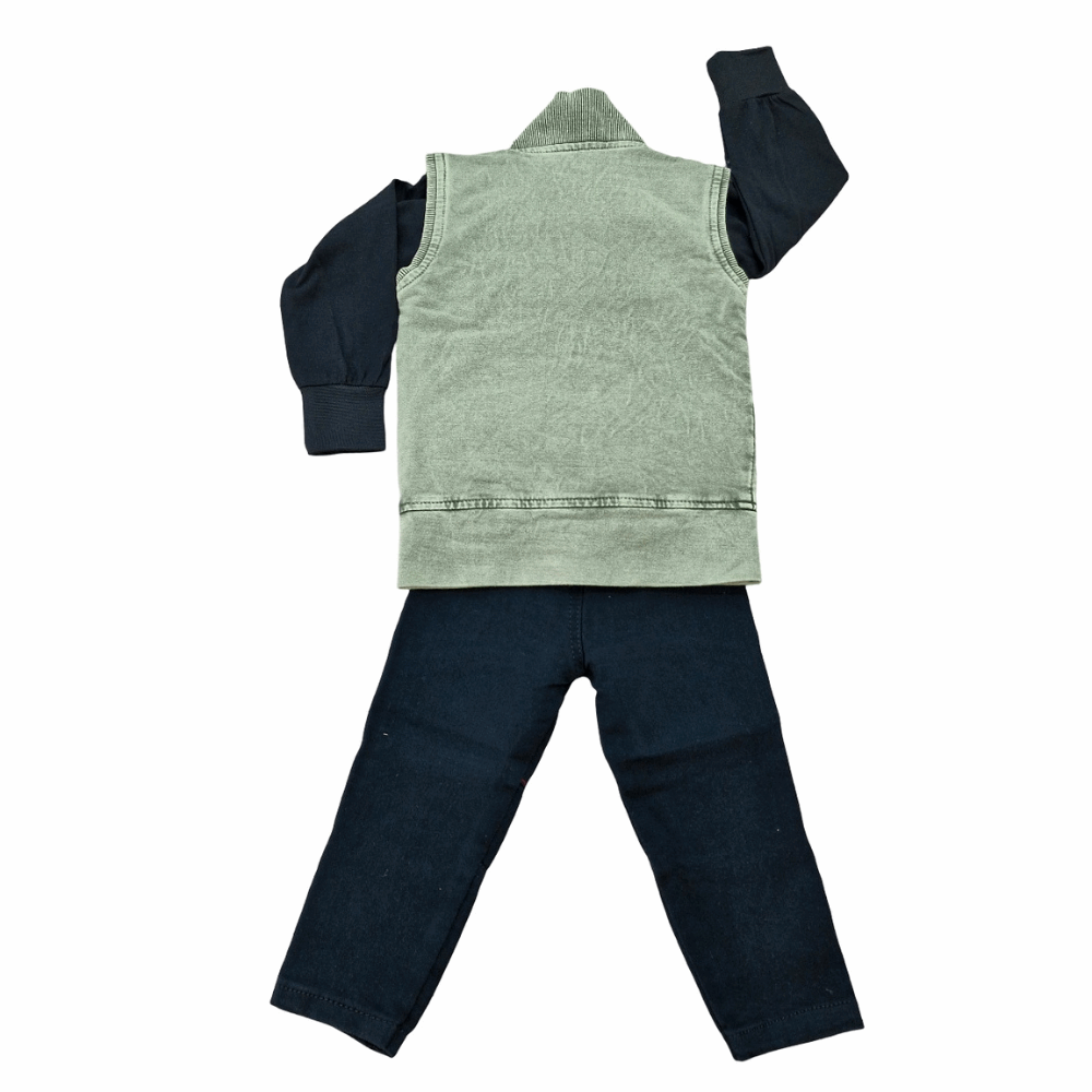 Boys 3-Piece Casual Set – Denim Jacket, T-Shirt & Pants