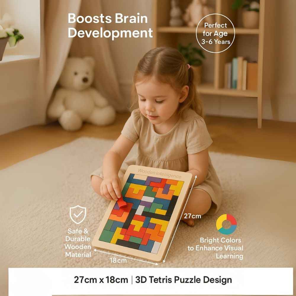 Wooden Puzzles Brain Teasers Toy Educational Gift For Kid