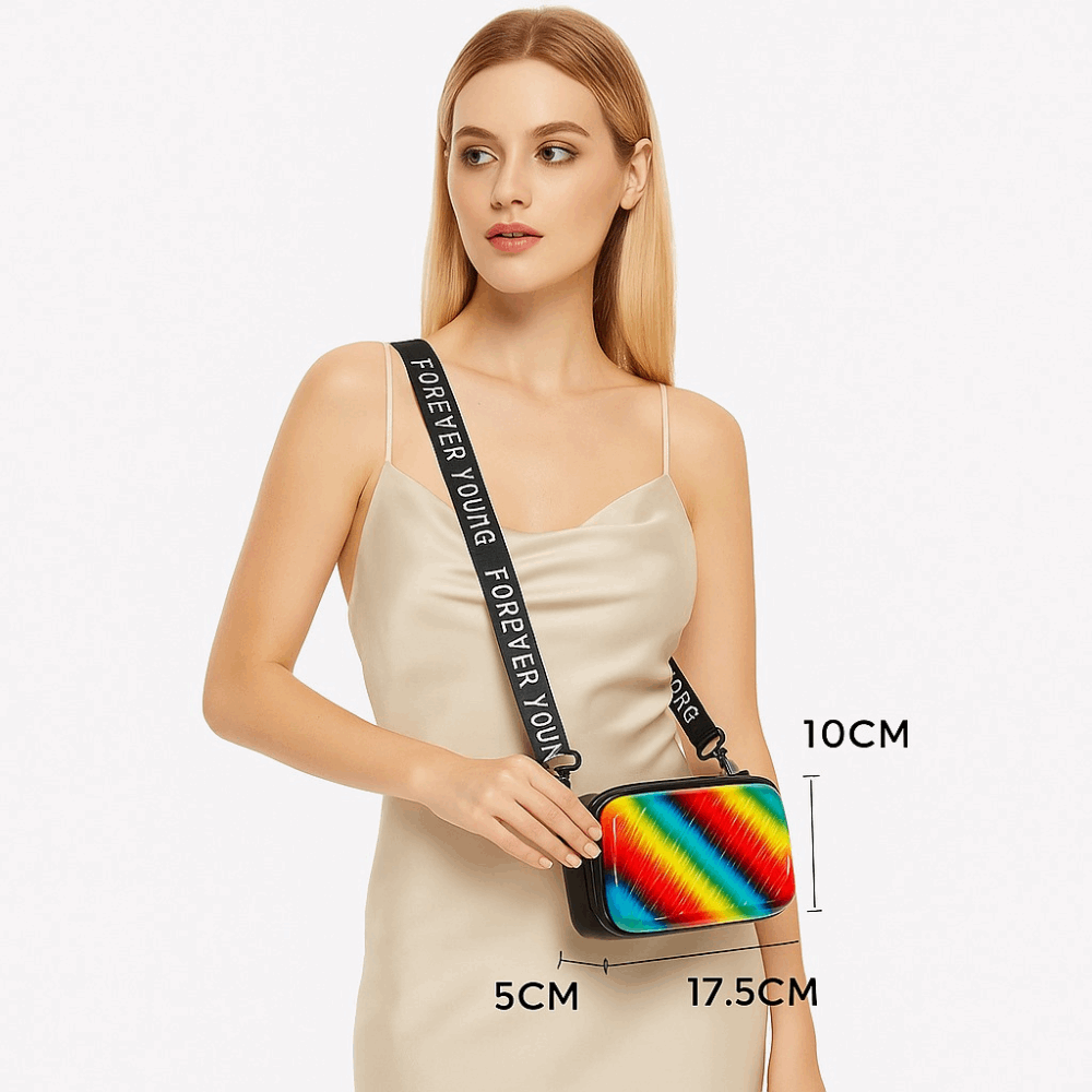 Forever Young Rainbow Sling Bag | Compact Travel Crossbody Bag