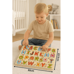 Wooden 26 Letter Alphabet Learning Block Puzzle