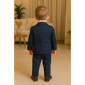 Boys' 4-Piece Formal Suit Set-blue-back side