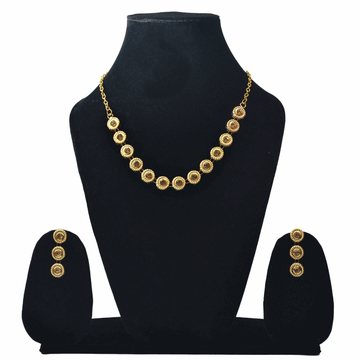 Antique Gold Plated Necklace Set | Traditional Ethnic Jewelry for Women & Girls