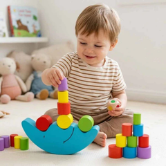 Wooden Moon Balance for Kids, Pre School Balancing Game, Montessori Learning Toy for Hand-Eye Coordination, Fine Motor Skill Toy for Toddlers and Preschoolers - Zustenjoy.com