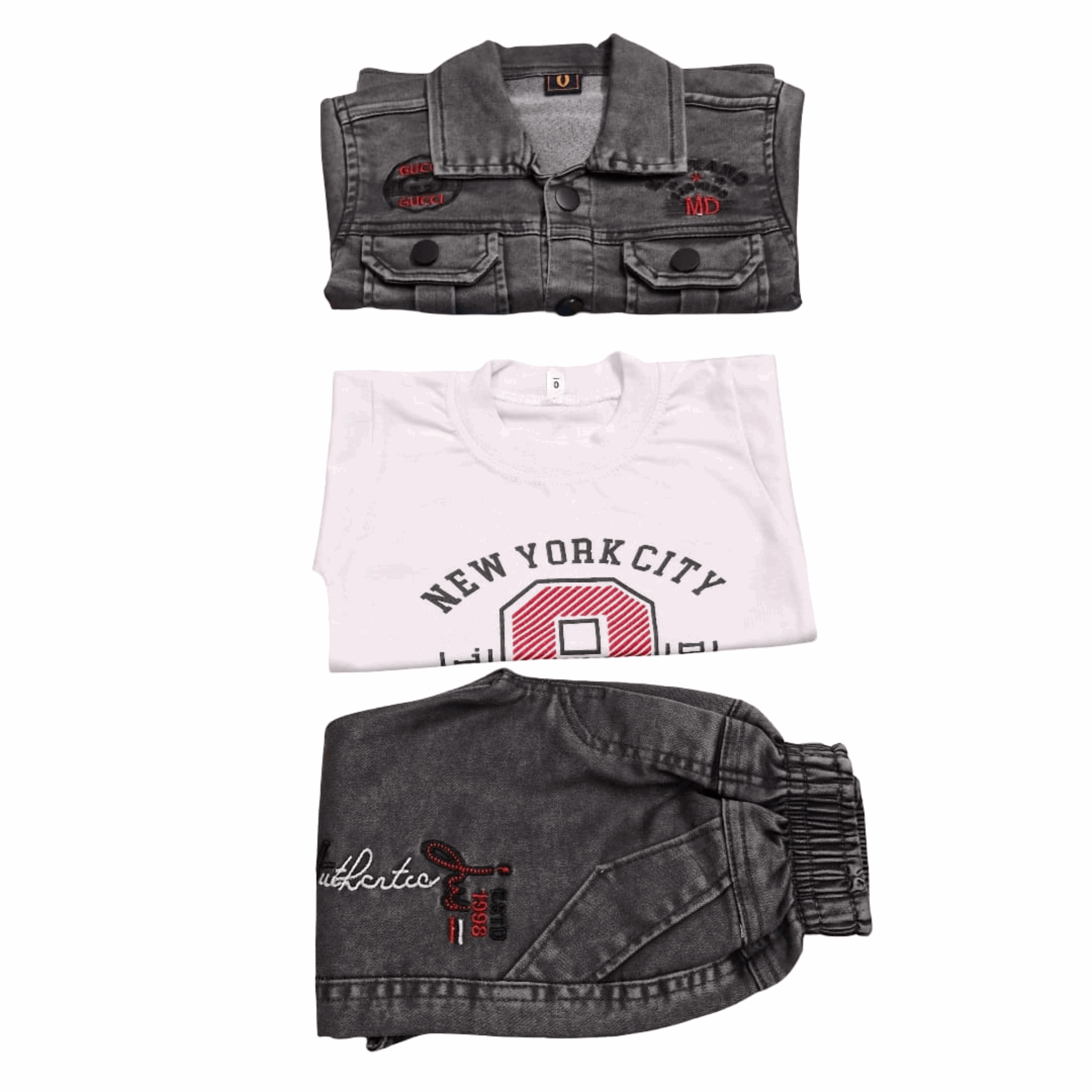 Boys 3-Piece Denim Jacket Set