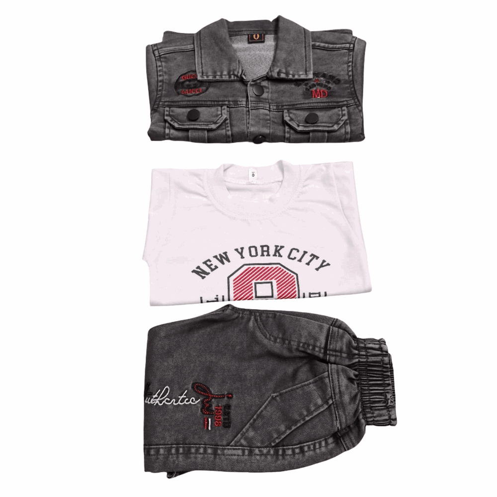 Boys 3-Piece Denim Jacket Set