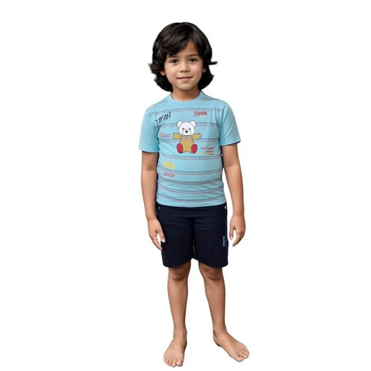  100% Pure Cotton T-Shirt with Shorts for 5-6 Year Boys