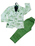 Boy wearing green-white Cotton T-Shirt and green Pant