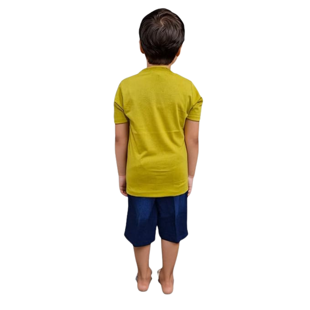 Boys’ Mustard T-Shirt & Navy Shorts Set