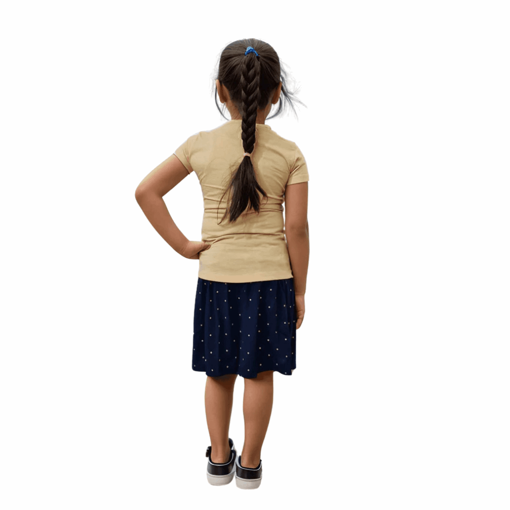 Girls T-Shirt with Skirt Set - Cotton Casual Wear for 2-3 Years
side