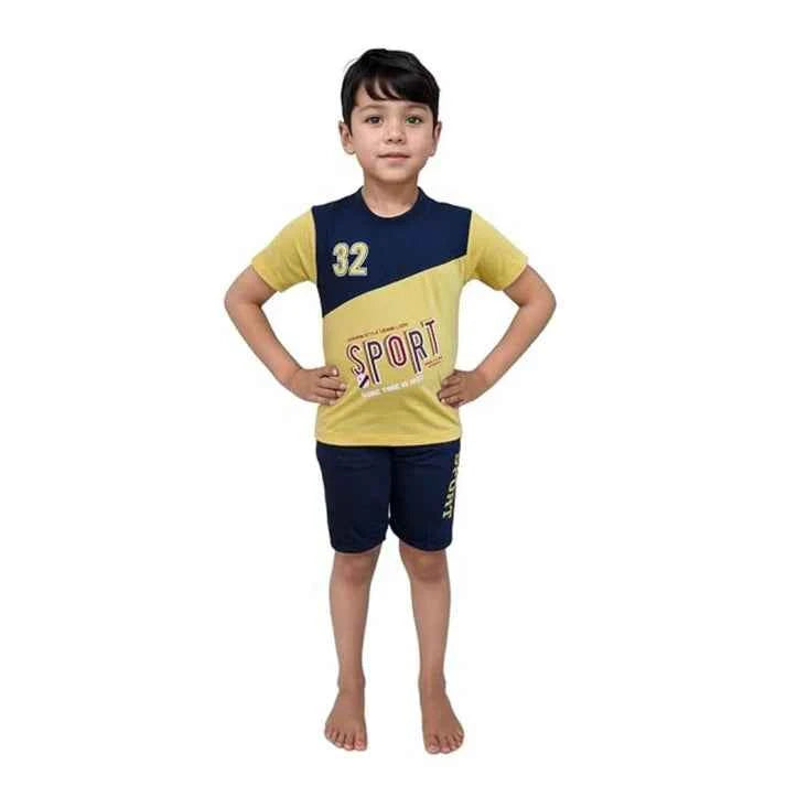 Boys’ Red & Navy T-Shirt and Shorts Set