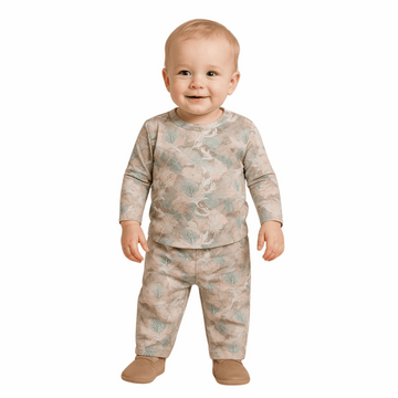 Boys Printed Cotton Co-ord Set (6–12 Months) with bady model