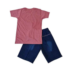 Boys’ Mustard T-Shirt & Navy Shorts Set