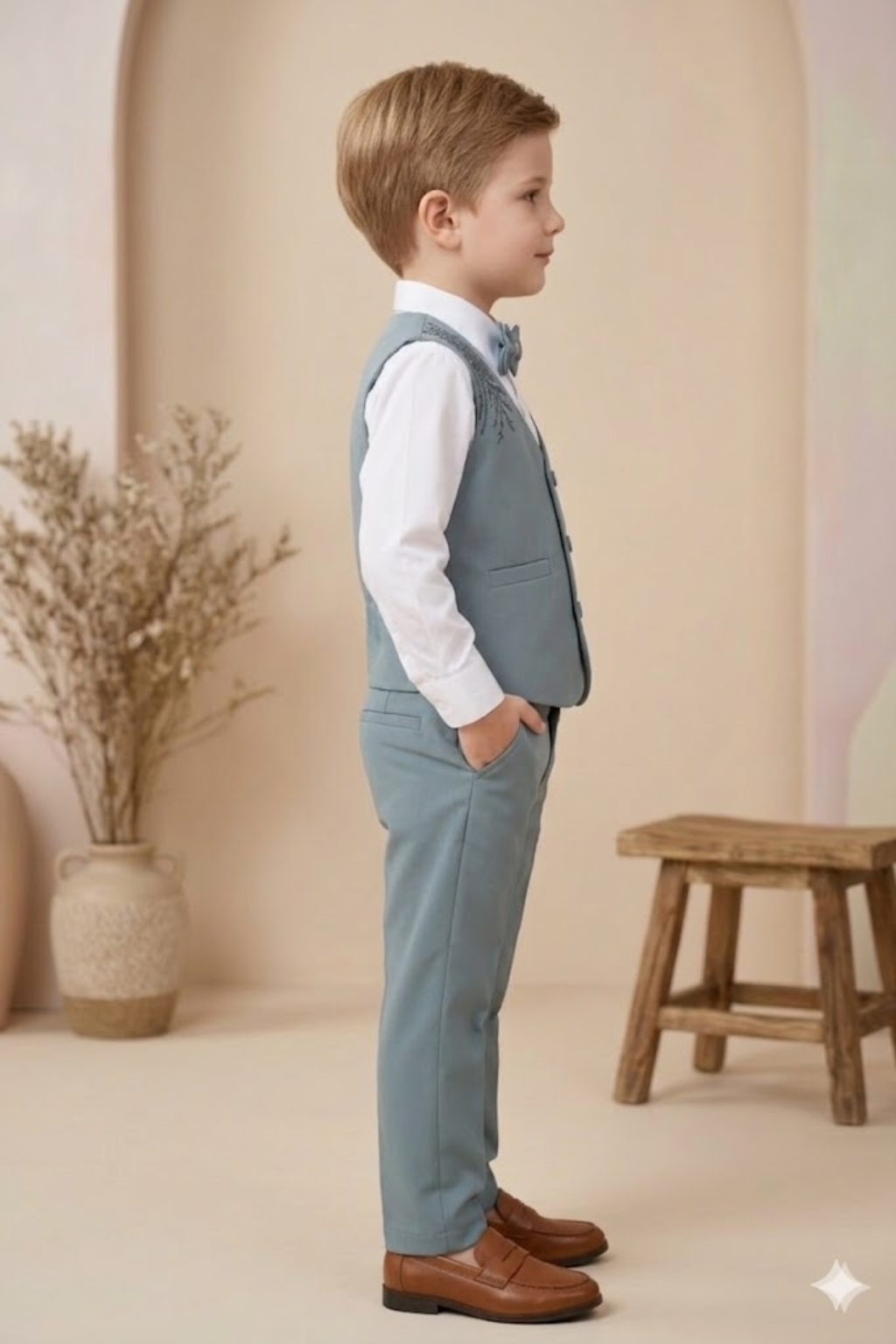 Boys 3-Piece Formal Suit Set Pista Green | Kids Party Wear Outfit - Zustenjoy.com