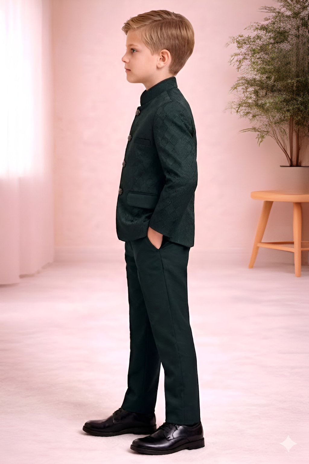 Boys  Indo Western Suit Set | Kids Wedding & Party Wear Outfit Green - Zustenjoy.com