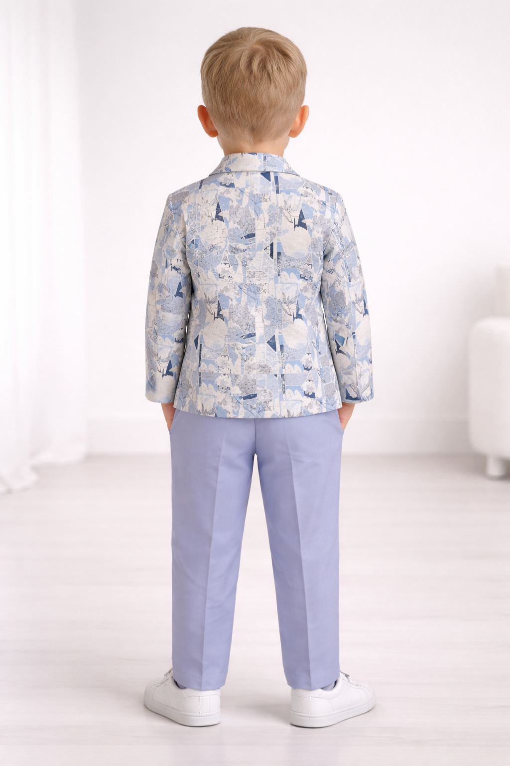 Boys  Printed Blazer Outfit with T-Shirt & Pants purple - Zustenjoy.com