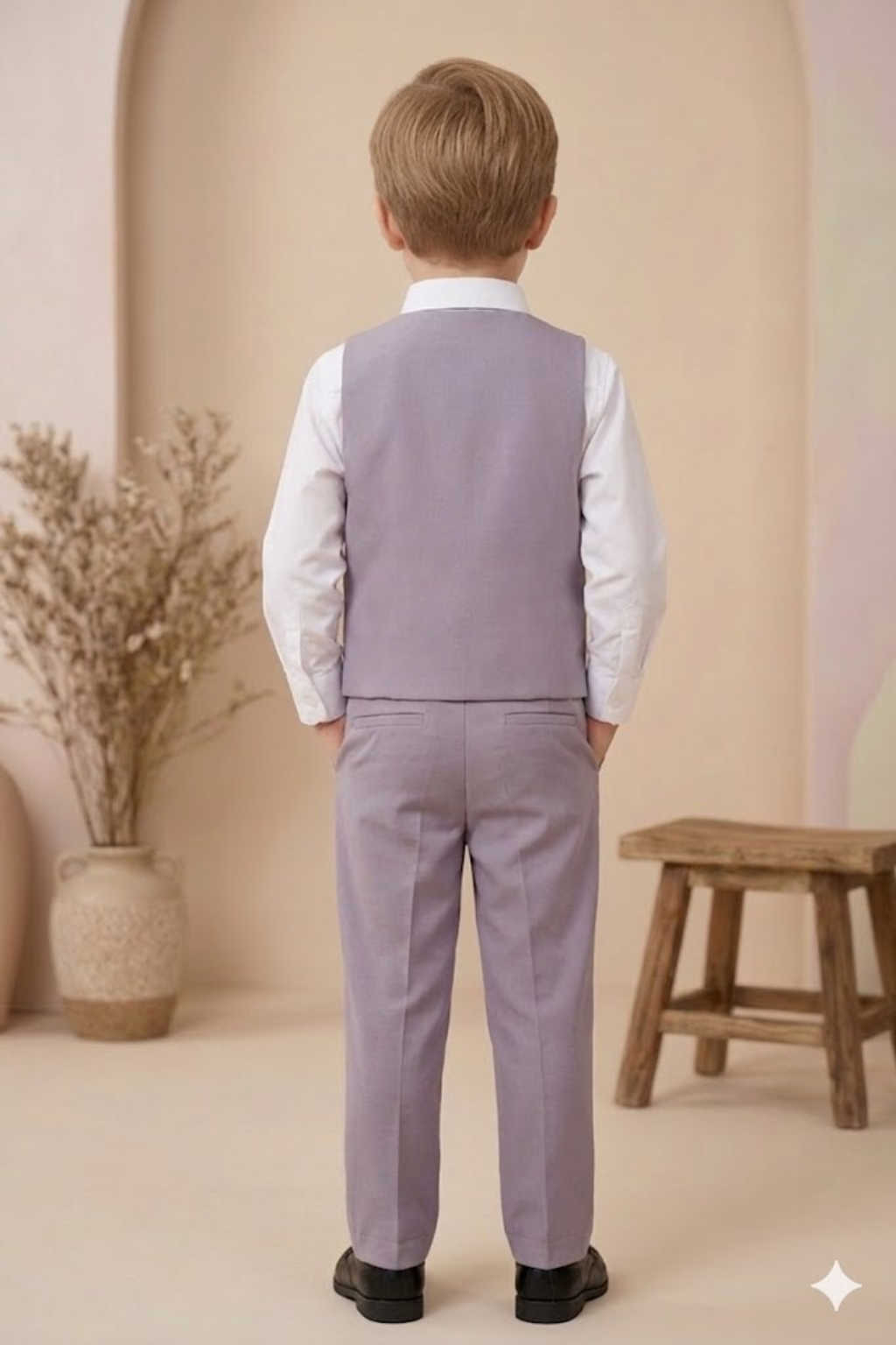 Boys 3-Piece Suit Set with Bow Tie  purple| Kids Formal Party Wear Outfit - Zustenjoy.com
