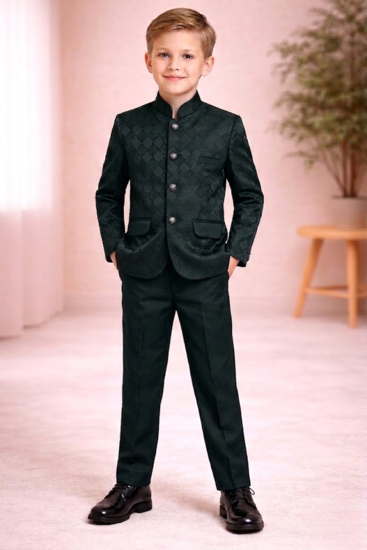 Boys  Indo Western Suit Set | Kids Wedding & Party Wear Outfit Green - Zustenjoy.com