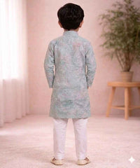 Boys  pink Printed  designer Kurta Pajama Set