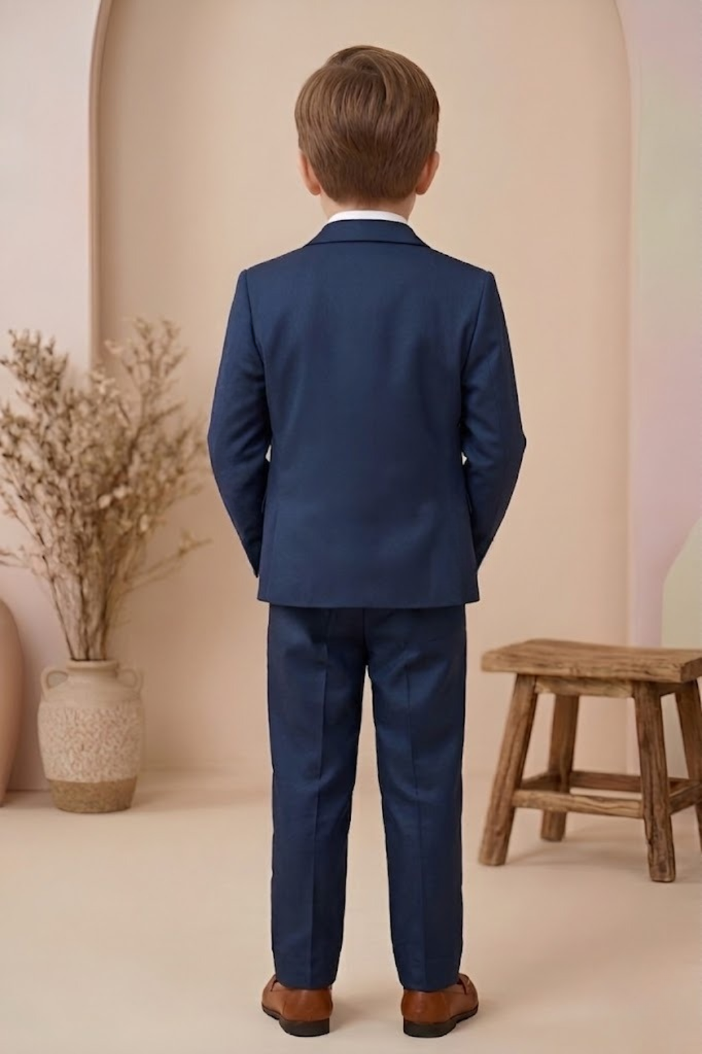 Boys  3-Piece Formal Suit Set with Bow Tie Blue | Premium Party Wear Blazer, Waistcoat & Pants for Kids - Zustenjoy.com