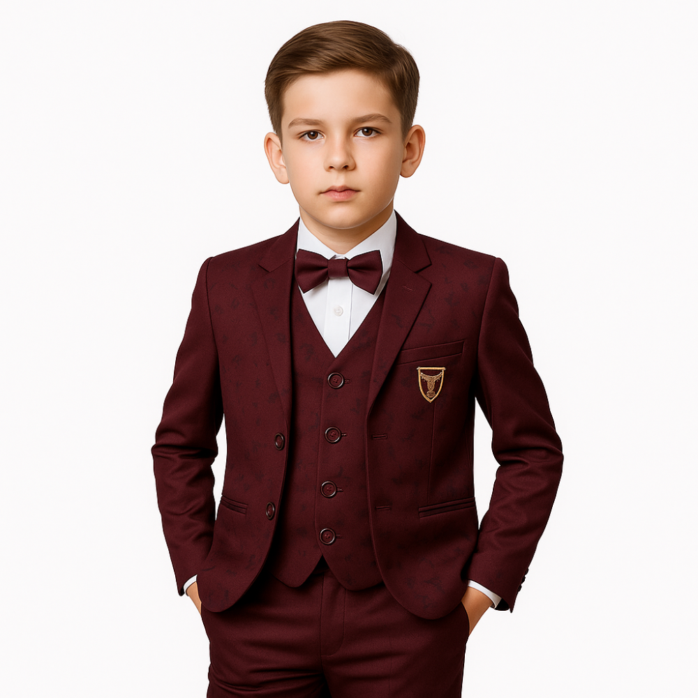 Elegant maroon kids suit for weddings – find it at Trends Junior