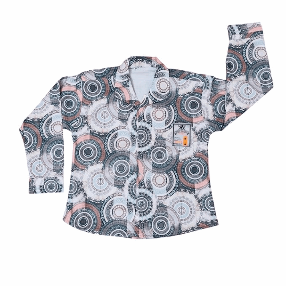 Kids Cotton Geometric Pajama Set – Long Sleeve Top & Bottom