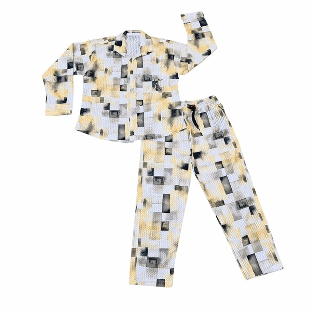 Kids' Geometric Cotton  Night Dress