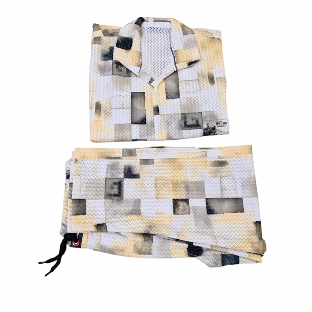 Kids' Geometric Cotton  Night Dress