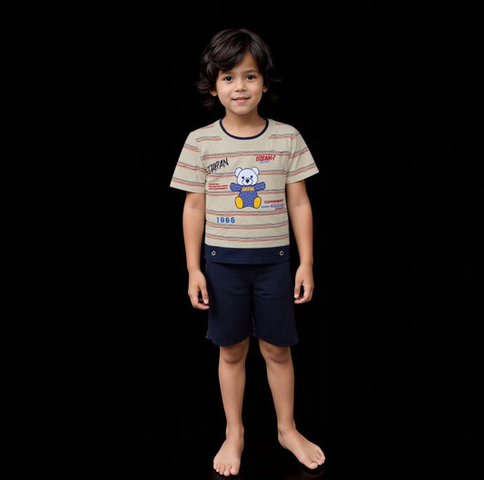 Latest Premium 100% Cotton T-Shirt and Shorts Set in Regular Fit