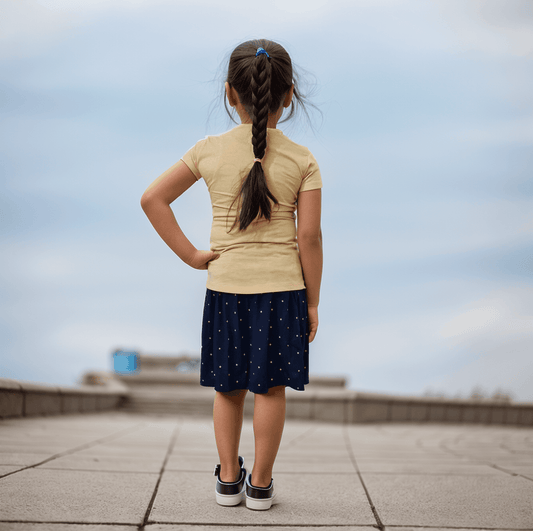 Soft Cotton T-Shirt with Stylish Skirt for Girls Aged 5-6 Years