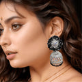 Traditional_Silver_Beaded_Jhumka_Earrings