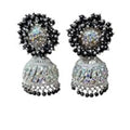Traditional_Silver_black-Beaded_Jhumka_Earrings