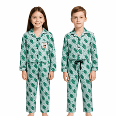 Unisex Cotton Printed Co-ord Set (Green, 9–10 Yrs)