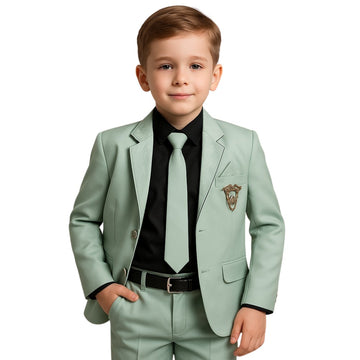 Kids Party Wear Coat Pant Set with Tie & Belt
