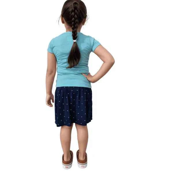 Girls Cotton T-Shirt with Skirt Set