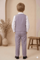 Boys 3-Piece Formal Suit Set with Bow Tie – Purple - Zustenjoy.com