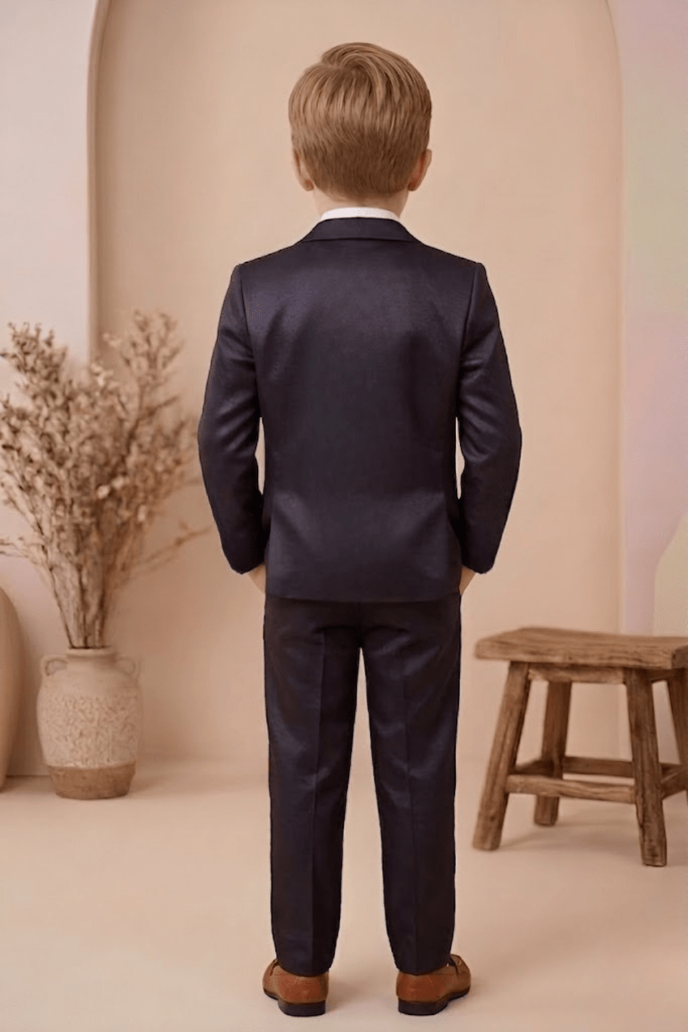 Boys 3-Piece Formal Suit Set with Bow Tie – Wine - Zustenjoy.com