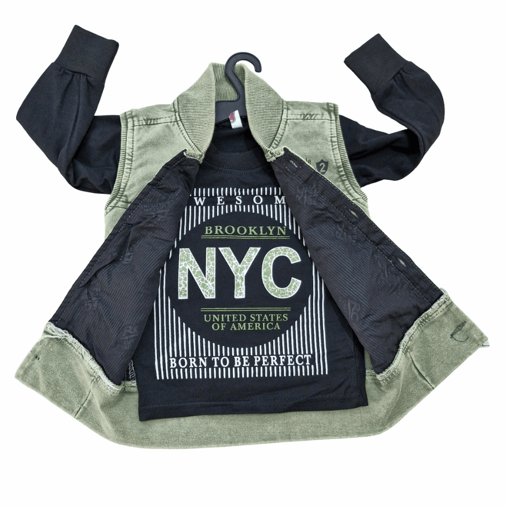 Boys Denim Set – 3-Piece Casual Outfit with Denim Jacket, T-Shirt & Pants - Zustenjoy.com