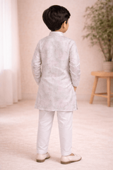 Boys Kurta Pajama Set Pink - Designer Printed Outfit for Kids - Zustenjoy.com