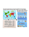 brightly coloured world map puzzle pieces

