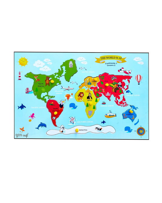 colourful world map puzzle for toddlers