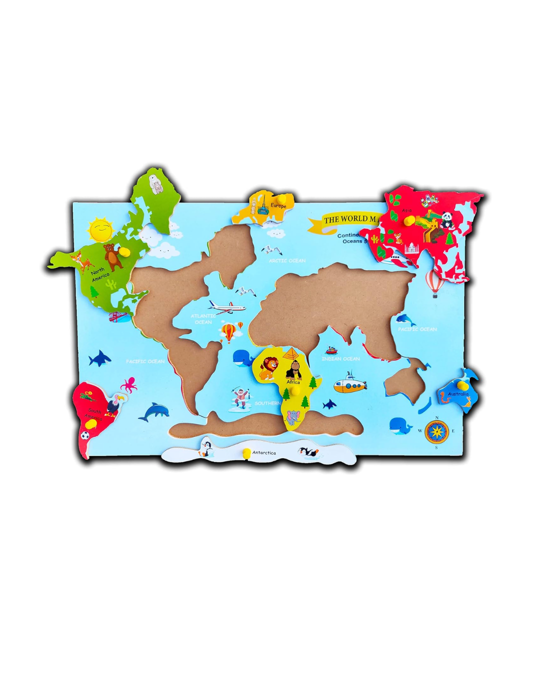 colourful world map puzzle for toddlers