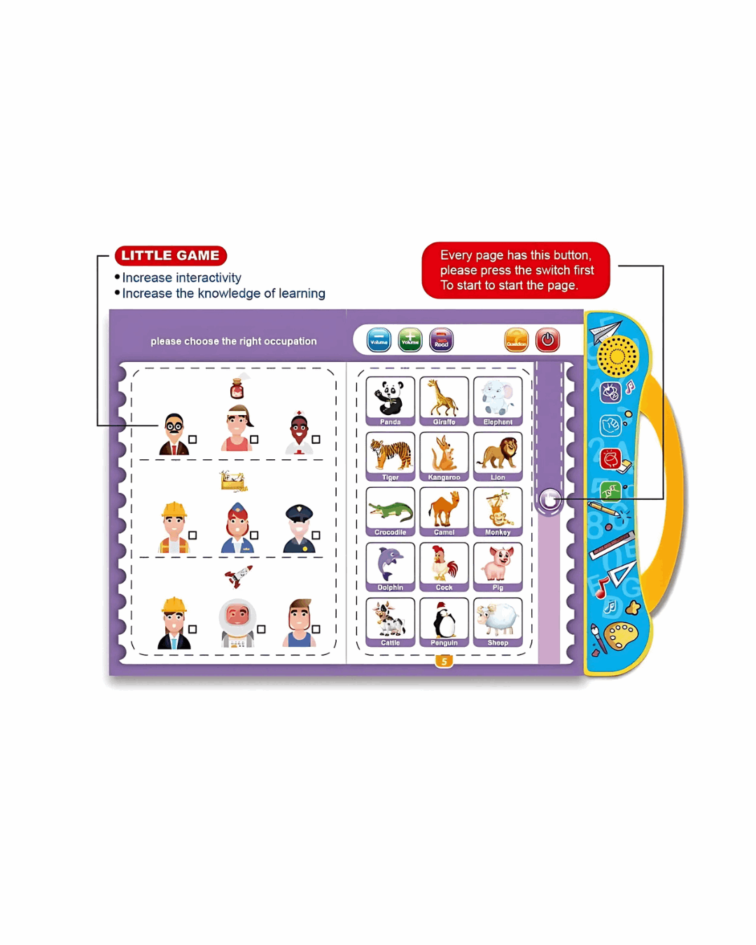 phonics learning book with sound buttons

