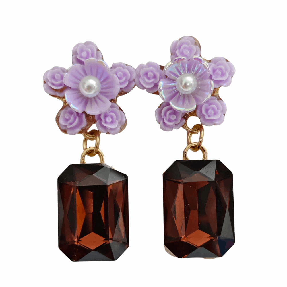 purple-with-red_Korean Earring for Girls 