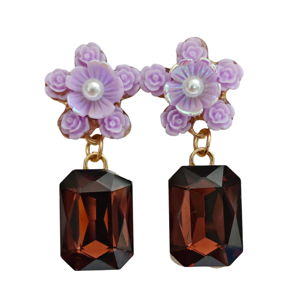 purple-with-red_Korean Earring for Girls 