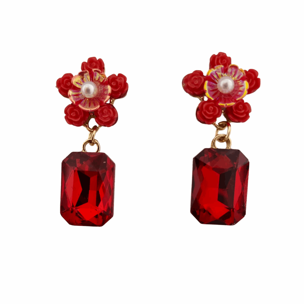 red-Korean Earring for Girls - Celebrity Inspired Stylish
