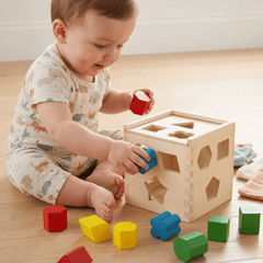 Shape Sorting Cube for Toddlers - Classic Montessori Wooden Toy with 15 Shapes - 12 Pcs Kids Shape Sorter Toys for Ages 2+ - Zustenjoy.com