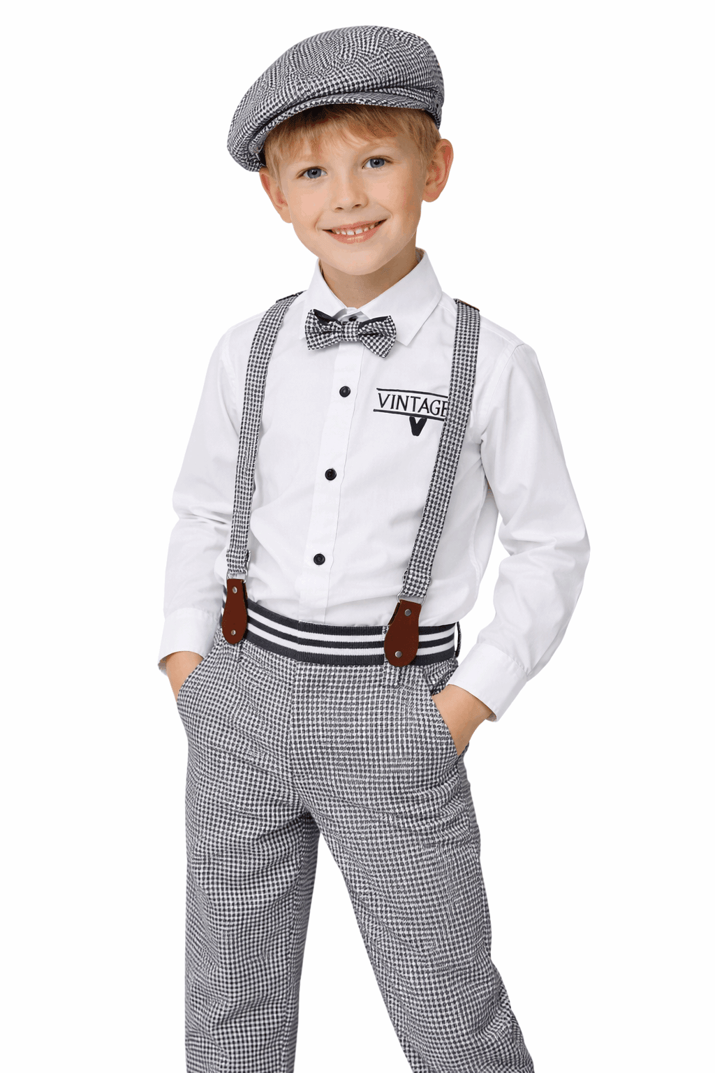 Toddler Boys Vintage Outfit Set - 5-Piece Stylish Ensemble - Zustenjoy.com